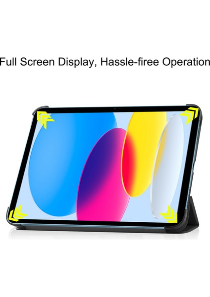 Apple iPad 10.9 (2022) Aşınmaya Karşı Dayanıklı Pu Deri Koruyucu Otomatik Uyandırma uyku ile Düşmeye Dayanıklı Üç Katlı Stand Tablet Kılıfı (Yurt Dışından) fırsatları