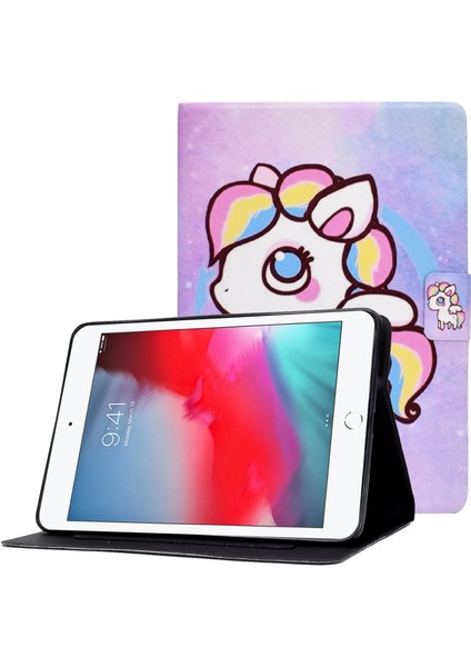 iPad Mini (2019) 7.9 Inç ipad Mini 4 3 2 1 Desen Baskı Pu Deri Ayarlanabilir Stand Pony Tablet Kılıfı (Yurt Dışından)