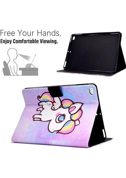 iPad Mini (2019) 7.9 Inç ipad Mini 4 3 2 1 Desen Baskı Pu Deri Ayarlanabilir Stand Pony Tablet Kılıfı (Yurt Dışından)
