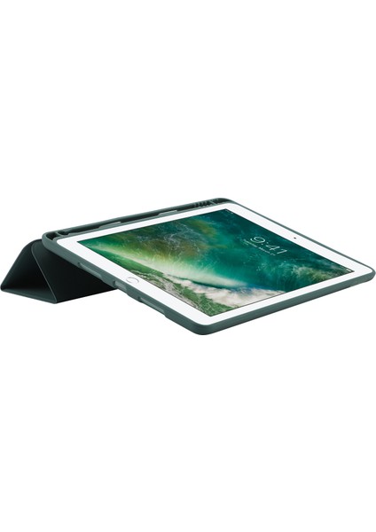 iPad 10.2 (2019 2020 2021) Cilt Dokunuşu Hissi Pu Deri Tpu Üçe Katlanmış Stand Düşmeyi Önleyici Kalem Yuvalı Tablet Kılıfı (Yurt Dışından)