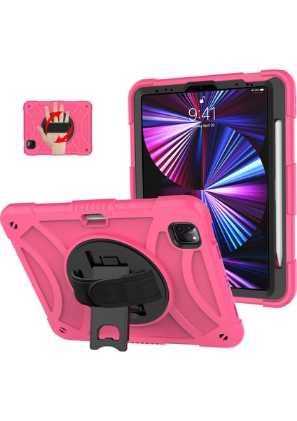 iPad Pro 11 Silikon Pc Döner Tekme Standı Kalem Tutuculu Koruyucu Tablet Kılıfı (Yurt Dışından)