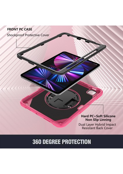 iPad Pro 11 Silikon Pc Döner Tekme Standı Kalem Tutuculu Koruyucu Tablet Kılıfı (Yurt Dışından) modelleri