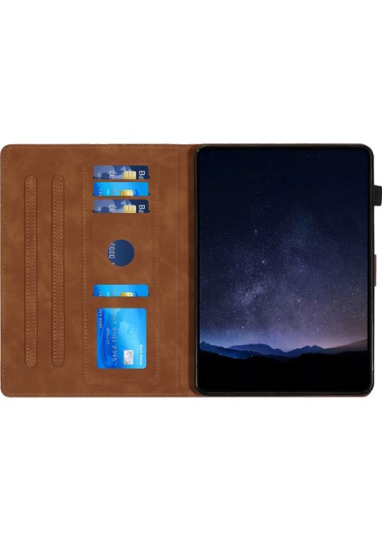 iPad Mini (2021) Çizilmez Yapı Taşı Baskılı Deri Tablet Kılıfı (Yurt Dışından)