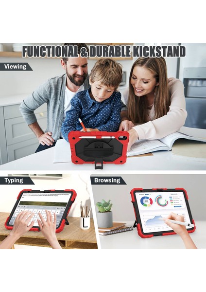iPad 10.9 (2022) Kontrast Pc Silikon Standı El Kayışlı Koruyucu Tablet Kılıfı (Yurt Dışından) modelleri