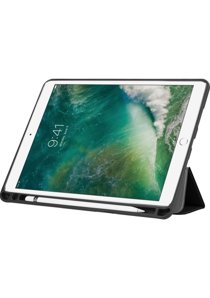 iPad Air (2019) PRO (2017) Ince Pu Deri Kalem Yuvalı Üç Katlı Stand Koruyucu Tablet Kılıfı (Yurt Dışından) fırsatları