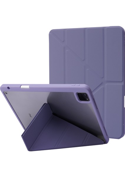 iPad Air 13 (2024) Pu Deri Tpu Akrilik Akıllı Origami Standlı Tablet Kılıfı (Yurt Dışından)