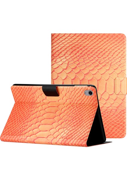 iPad 10.9 (2022) IPAD 10. Nesil Timsah Desen Baskı Standı Folio Pu Deri Kart Tutucu Akıllı ile Otomatik Uyandırma uyku Tablet Kılıfı (Yurt Dışından)