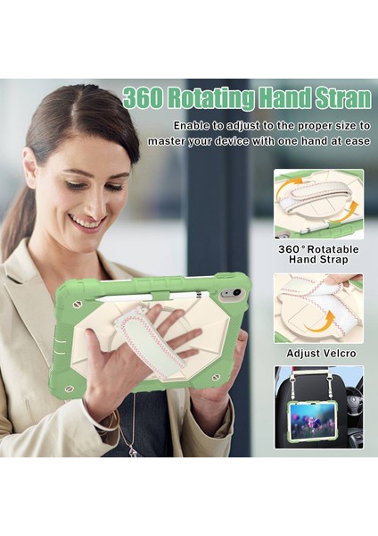 iPad 10.9 (2022) Kontrast Pc Silikon Standı El Askılı Koruyucu Matcha i Tablet Kılıfı (Yurt Dışından) indirimleri