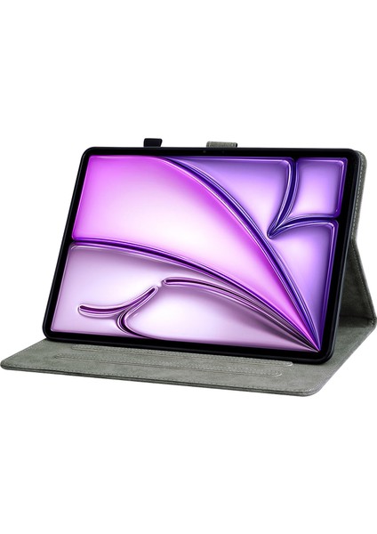 iPad Air 11 (2024) Kaplan Desenli Pu Deri Koruyucu Tablet Kılıfı (Yurt Dışından)