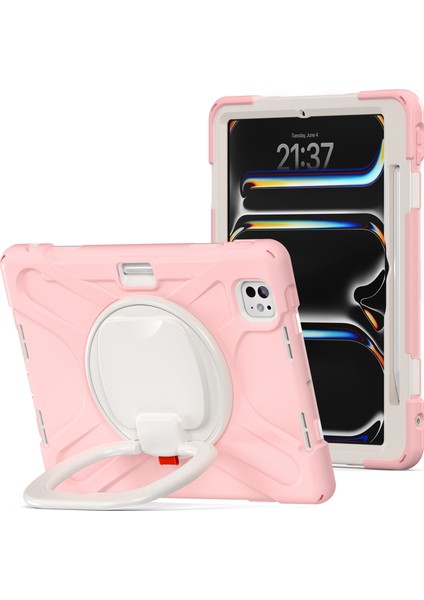 iPad Pro 11 (2024) Döner Standı Tpu Pc Silikon Tablet Kılıfı (Yurt Dışından)