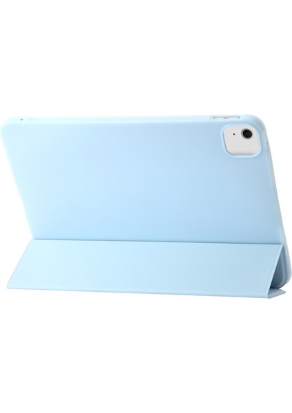 iPad Air 13 (2024) Deri Iç Silikon Üç Katlı Stand Tablet Kılıfı (Yurt Dışından)