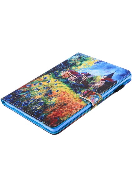 Desen Baskı Kartı Yuvası Deri Standlı iPad 9 7 Inç (2017 2018) Akıllı Kırsal Tablet Kılıfı (Yurt Dışından) fırsatları