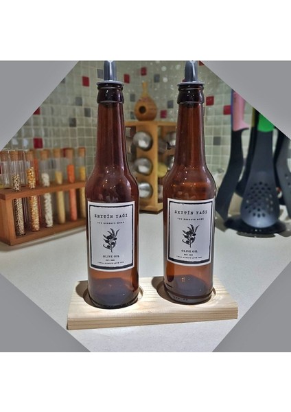 Amber 2'li 500 ml Zeytinyağı Sıvıyağ Yağdanlık, Kahverengi, Şişe Seti fiyatları