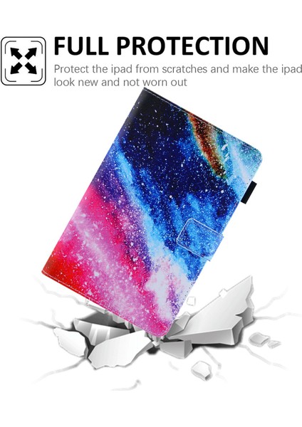 iPad 10.9 (2022) IPAD 10. Nesil Çizilmez Pu Deri Çapraz Doku Desen Baskı Kartı Tutucu Standı Manyetik Toka Tablet Kılıfı (Yurt Dışından)