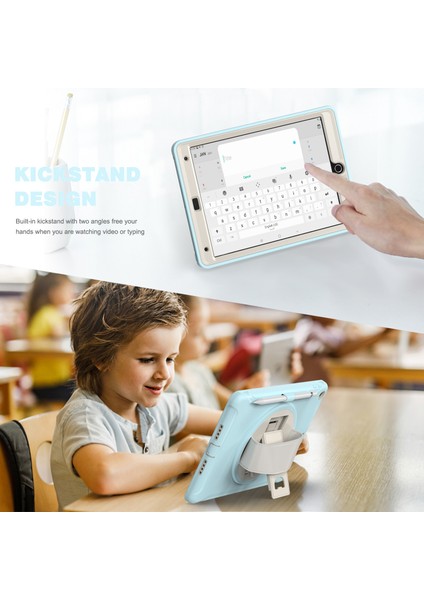 Gizli Tekme Standı Pc Tpu iPad 10.2 (2019 2020 2021) El Kayışı ile Kristal Tablet Kılıfı (Yurt Dışından)