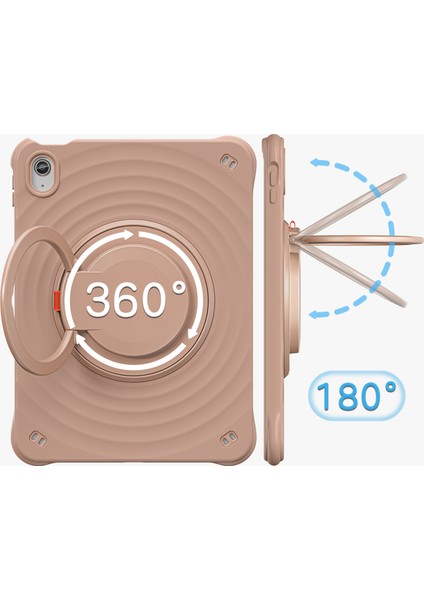 iPad 10.9 (2022) Pc Silikon Tpu Döner Tutma Saplı Latte Tablet Kılıfı (Yurt Dışından)