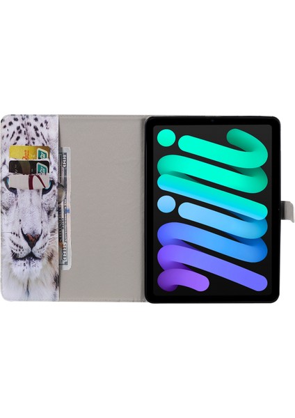 Otomatik Uyandırma uyku Fonksiyonlu Desen Baskı Serisi 2 iPad Mini (2021) Desen Baskılı Deri ve Cüzdan Standı Leopar Tablet Kılıfı (Yurt Dışından) fırsatları