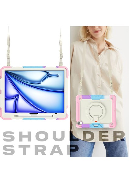 iPad Air 13 (2024) Stand Case Pc Silikon Askı Camo Tablet Kılıfı (Yurt Dışından) fırsatları