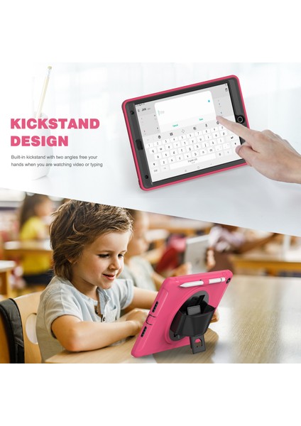 Gizli Tekme Standı Pc Tpu iPad 10.2 (2019 2020 2021) El Kayışı ile Rose Tablet Kılıfı (Yurt Dışından)