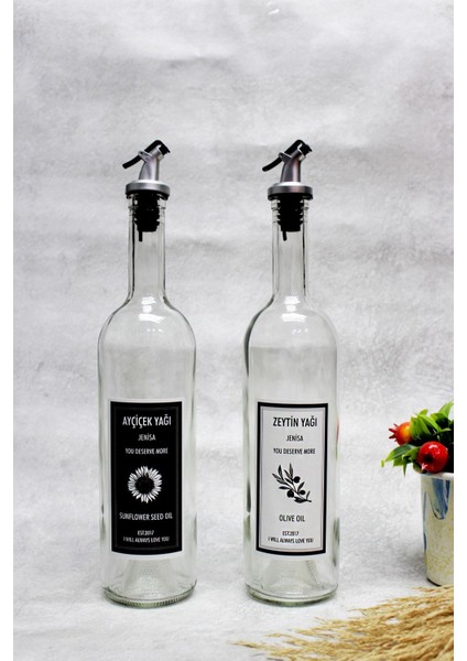 2'li 750 ml Cam Yağlık Seti, Akıtıcı, Renk: Turuncu, Şeffaf, Hacim: 750 ml