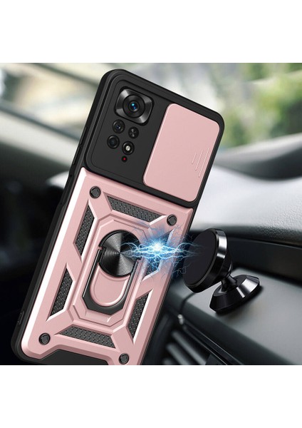 Xiaomi Redmi Note 11 Pro 4g Kılıf Magnetik Standlı Kamera Korumalı Uyumlu Titanshield Kılıf Üstün Dayanıklılık.