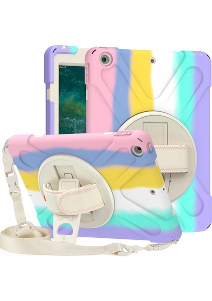Döner Tekme Standı iPad 9 7 Inç (2017 2018) Kalem Yuvası Tamlı Tablet Kılıfı (Yurt Dışından)