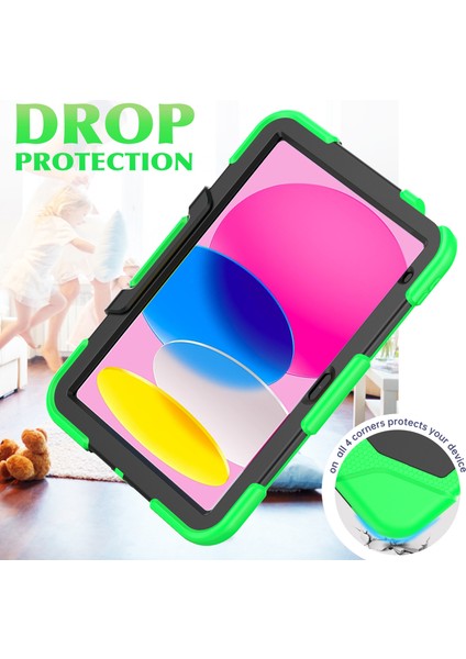 iPad 10.9 (2022) Pc Silikon Dahili Ekran Koruyucu Stand Kalem Tutuculu Taşınabilir Tablet Kılıfı (Yurt Dışından) fırsatları