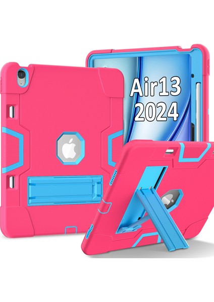 iPad Air 13 (2024) Silikon Pc stand Tablet Kılıfı (Yurt Dışından)