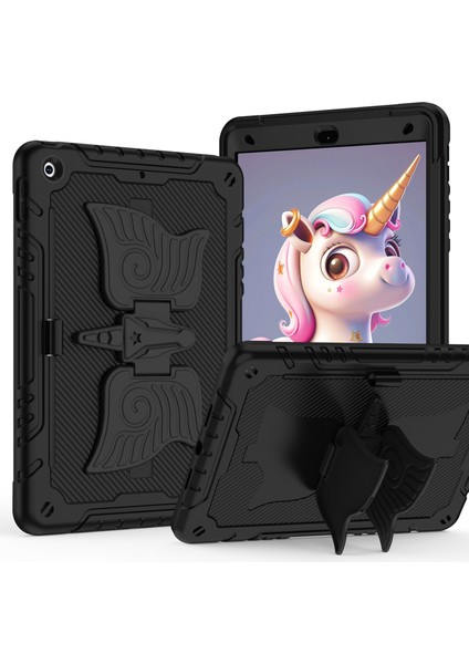 iPad 10.2 (2019 2020 2021) Silikon Pc Düşmeye Dayanıklı Unicorn stand Tablet Kılıfı (Yurt Dışından)