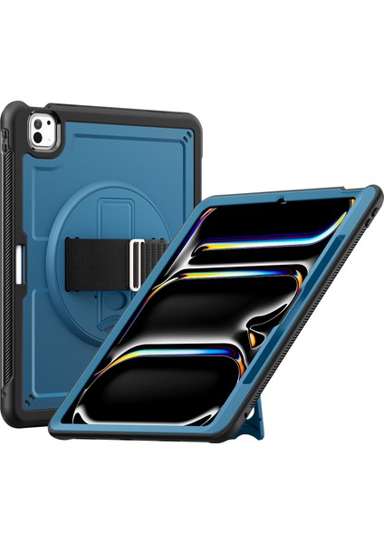 iPad Pro 13 (2024) Pc Tpu Isı Dağıtımı Dönen stand Lacivert Tablet Kılıfı (Yurt Dışından)