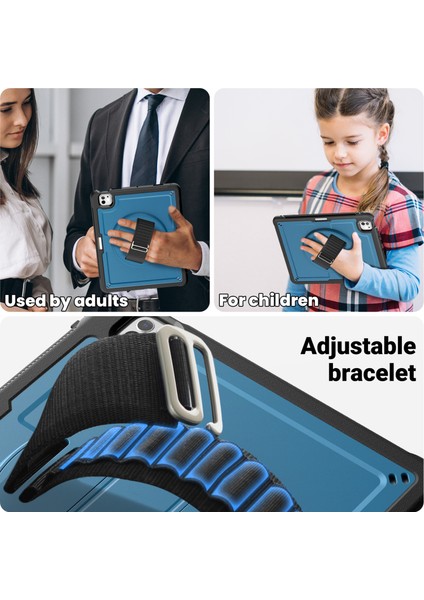 iPad Pro 13 (2024) Pc Tpu Isı Dağıtımı Dönen stand Lacivert Tablet Kılıfı (Yurt Dışından)