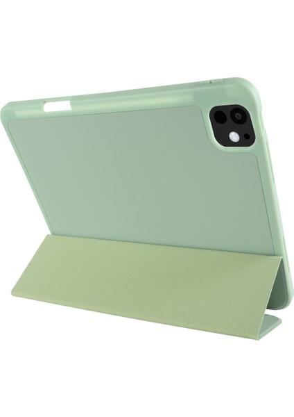 iPad Pro 13 (2024) Koruyucu Üç Katlı Stand Pu Deri Matcha Tablet Kılıfı (Yurt Dışından) fırsatları