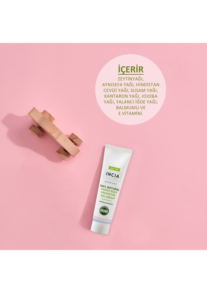 Incıa %100 Doğal Pişik Önleyici Jel Krem 60 ml & %100 Doğal Bebek Yağı Organik Masaj Yağı 110 ml Set