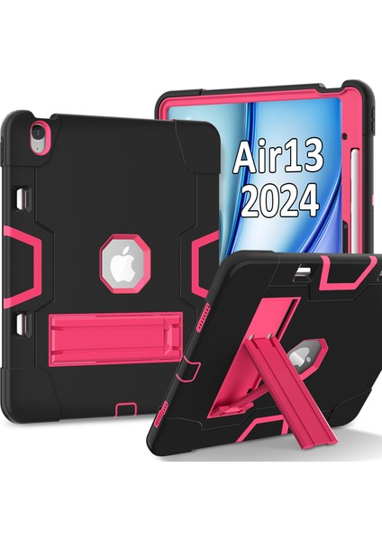 iPad Air 13 (2024) Silikon Pc stand Tablet Kılıfı (Yurt Dışından)