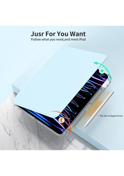 iPad Pro 13 (2024) Standı Deri Akrilik Çıkarılabilir Tablet Kılıfı (Yurt Dışından)