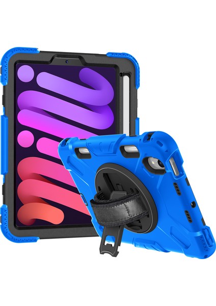 iPad Mini (2021) Pc Silikon Koruyucu Standı Kalem Yuvası omuz Askısı Tablet Kılıfı (Yurt Dışından)