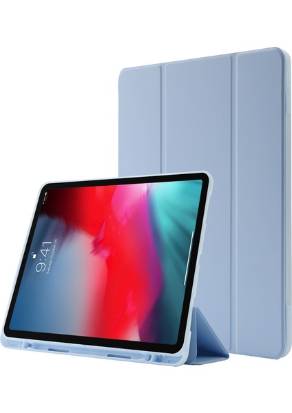 iPad Pro 12.9 Skin Touch Pu Deri Tam Koruma Üç Katlı Stand Otomatik Uyandırma uyku ve Kalem Yuvası Tablet Kılıfı (Yurt Dışından)