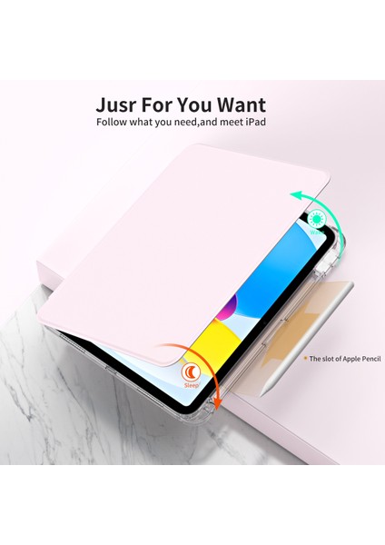 iPad Air 13 (2024) Çıkarılabilir Pu Deri Arka Akıllı Döner Stand Tablet Kılıfı (Yurt Dışından)