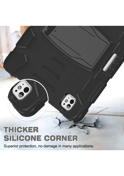 iPad Pro 13 (2024) Stand Case Pc Silikon yi Önleyici Tablet Kılıfı (Yurt Dışından)