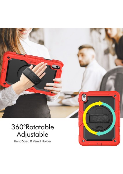iPad 10.9 (2022) Silikon Pc El Kayışı Tekme Standı Omuz Askılı Drop Proof Tablet Kılıfı (Yurt Dışından) fiyatları