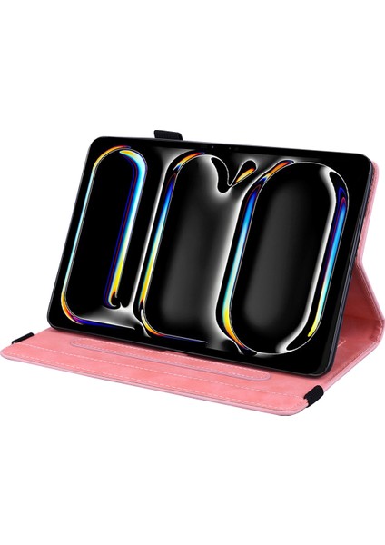iPad Pro 12.9 (2020 2021) IPAD Air 13 (2024) Pu Deri Çiçek Desenli Stand Tablet Kılıfı (Yurt Dışından)