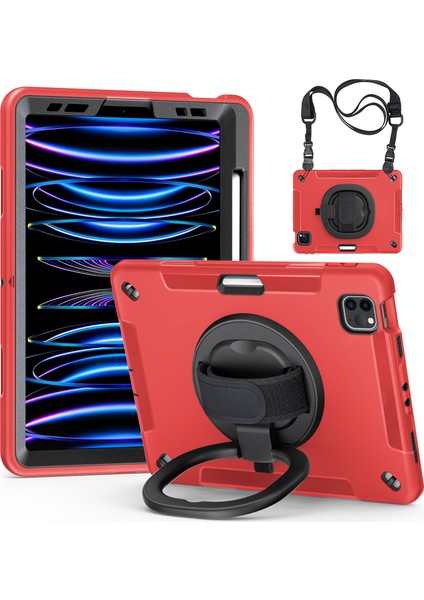 stand iPad Air (2020 2022) Pc TpuEkran Koruyuculu Kalem Yuvası Omuz Askısı Tablet Kılıfı (Yurt Dışından)