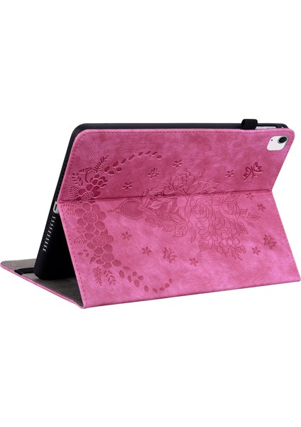 iPad Air 11 (2024) Pu Deri Kart Yuvası Baskılı Çiçeği Koruma Tablet Kılıfı (Yurt Dışından)