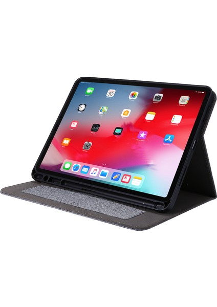 iPad Air 13 (2024) Kart Yuvası Standı Kalem Tutuculu Deri Tablet Kılıfı (Yurt Dışından)