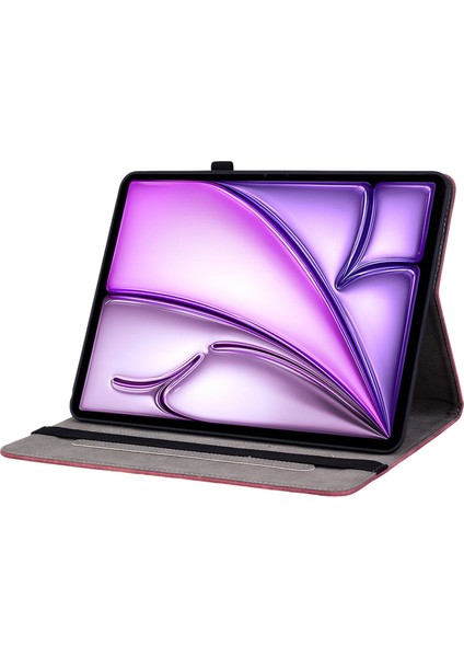 iPad Air 11 (2024) Pu Deri Kart Yuvası Baskılı Çiçeği Koruma Tablet Kılıfı (Yurt Dışından) modelleri