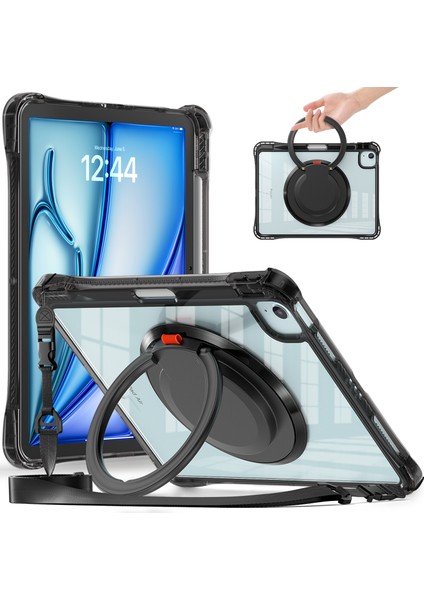 iPad Air 11 (2024) Omuz Askılı Stand Pc Tpu Akrilik Tablet Kılıfı (Yurt Dışından)