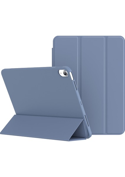 iPad 10.9 (2022) Üç Katlı Standlı Deri Tpu Lavanta Tablet Kılıfı (Yurt Dışından)
