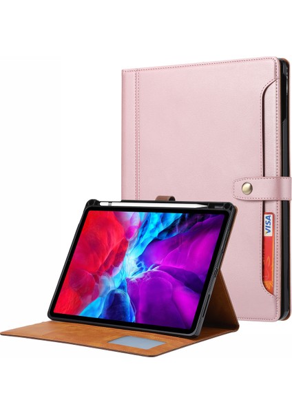 Standı Cüzdan Tamı Deri Koruyucu iPad Pro Kalem Yuvası ile 12 9 Inç (2021) Tablet Kılıfı (Yurt Dışından)