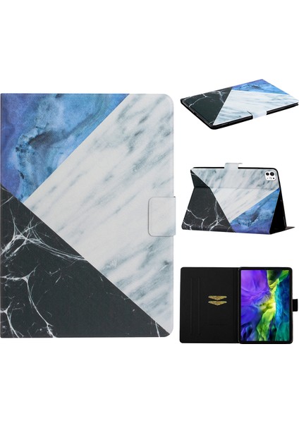 iPad Pro 11 (2024) Desenli Baskılı Deri Stand Kart Tutucu Tablet Kılıfı (Yurt Dışından)