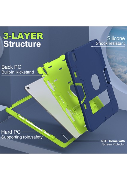 iPad Air 13 (2024) Silikon Pc stand Lacivert Tablet Kılıfı (Yurt Dışından)